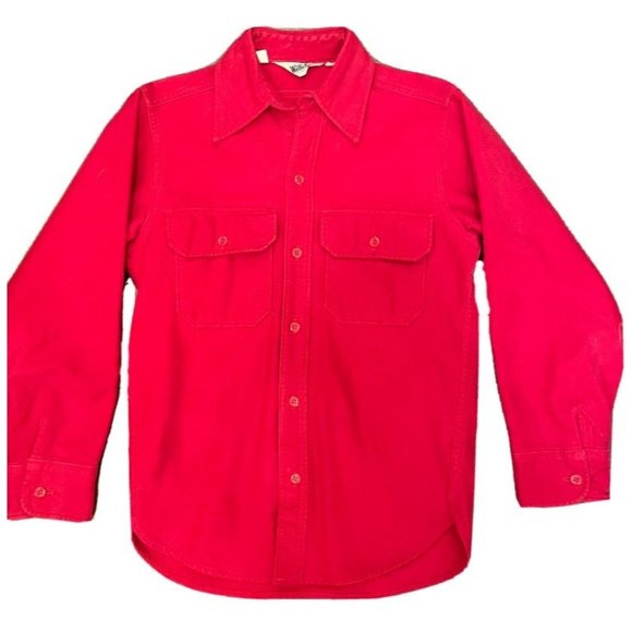 Woolrich Other - Vintage Woolrich Red Flannel Button Down Pocket Shirt